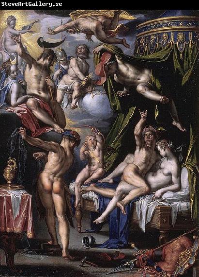 Joachim Wtewael Mars and Venus Surprised by Vulcan.